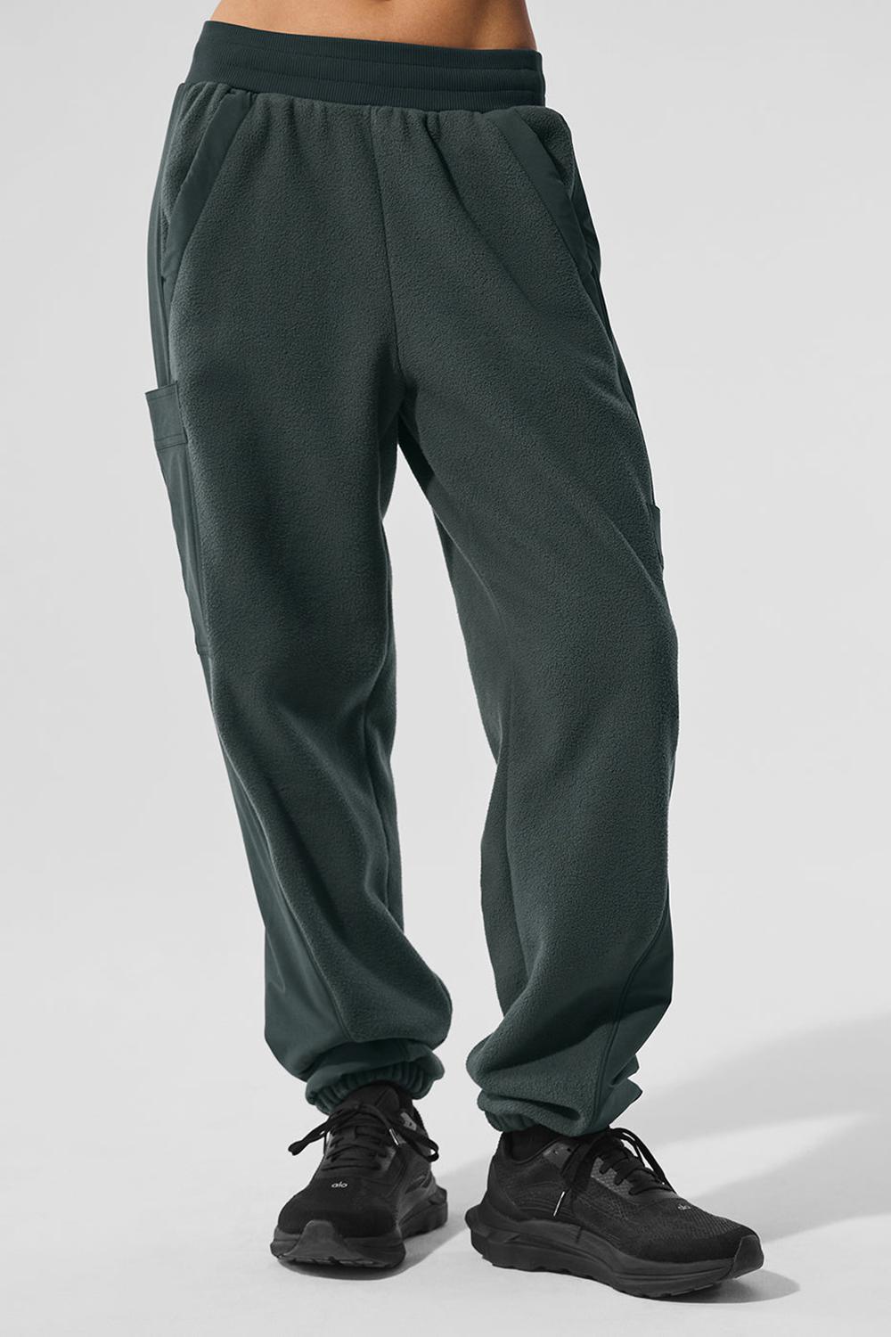 Charcoal Green Women Alo Yoga Polar Fleece Wintry Mix Pant | Australia  39142-PRDF
