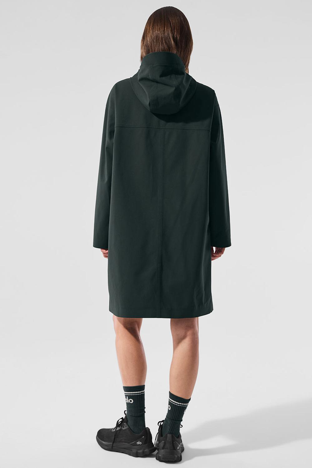Charcoal Green Women Alo Yoga Rain Or Shine Long Coat | Australia  32789-ASVF
