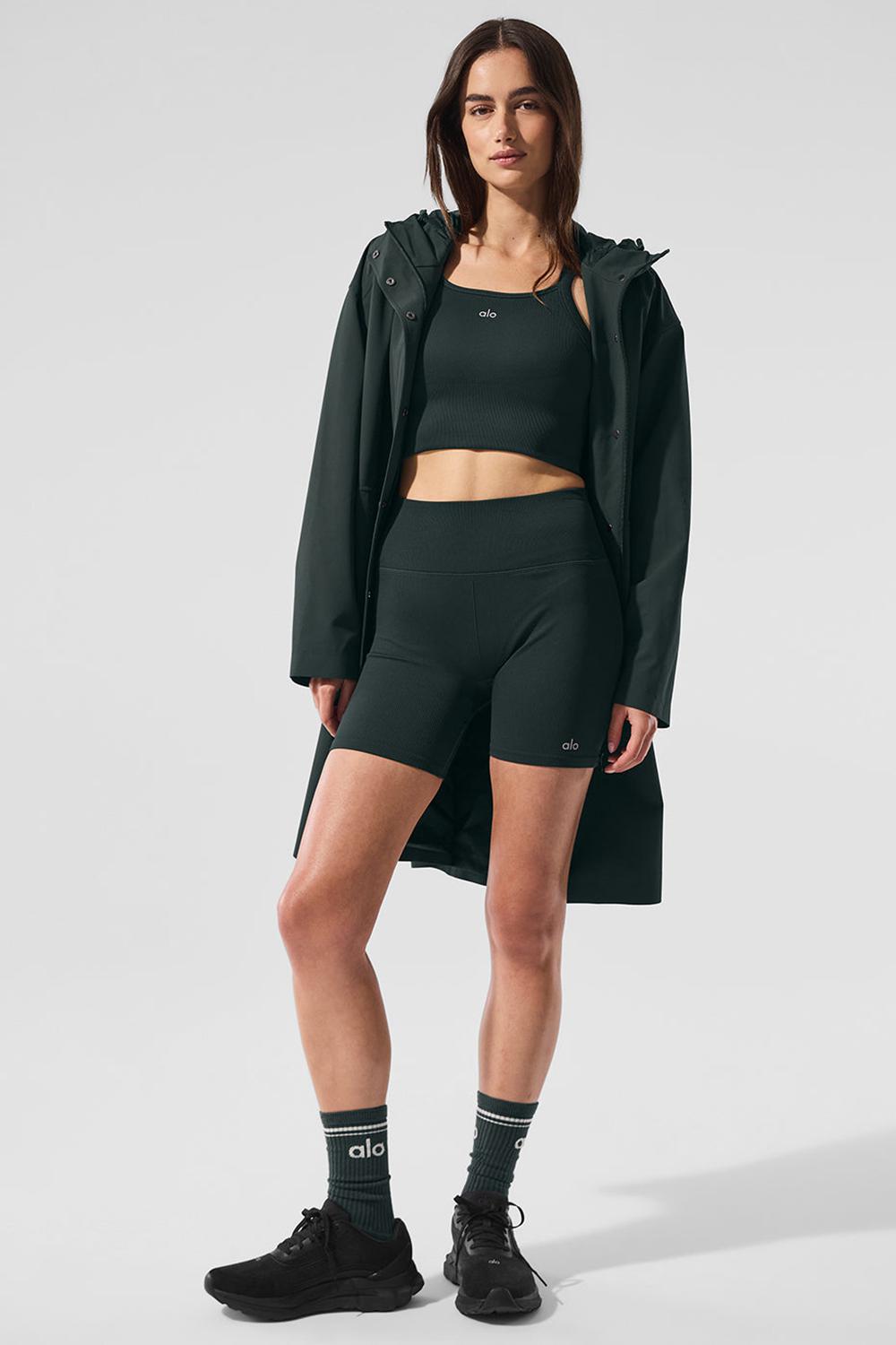 Charcoal Green Women Alo Yoga Rain Or Shine Long Coat | Australia  32789-ASVF