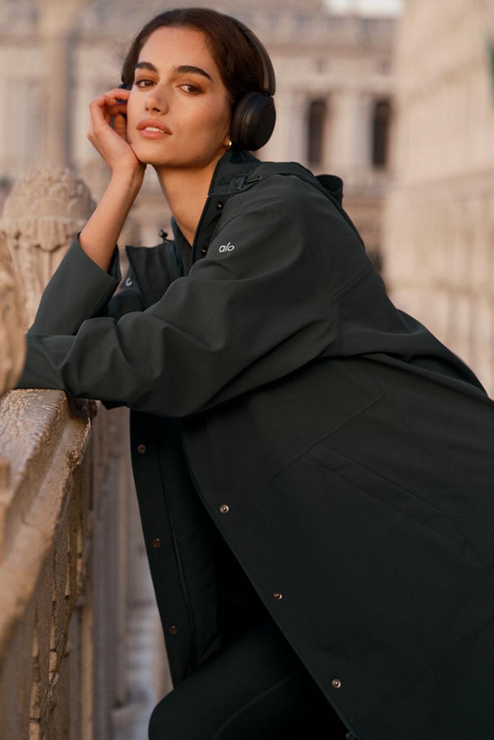 Charcoal Green Women Alo Yoga Rain Or Shine Long Coat | Australia  32789-ASVF