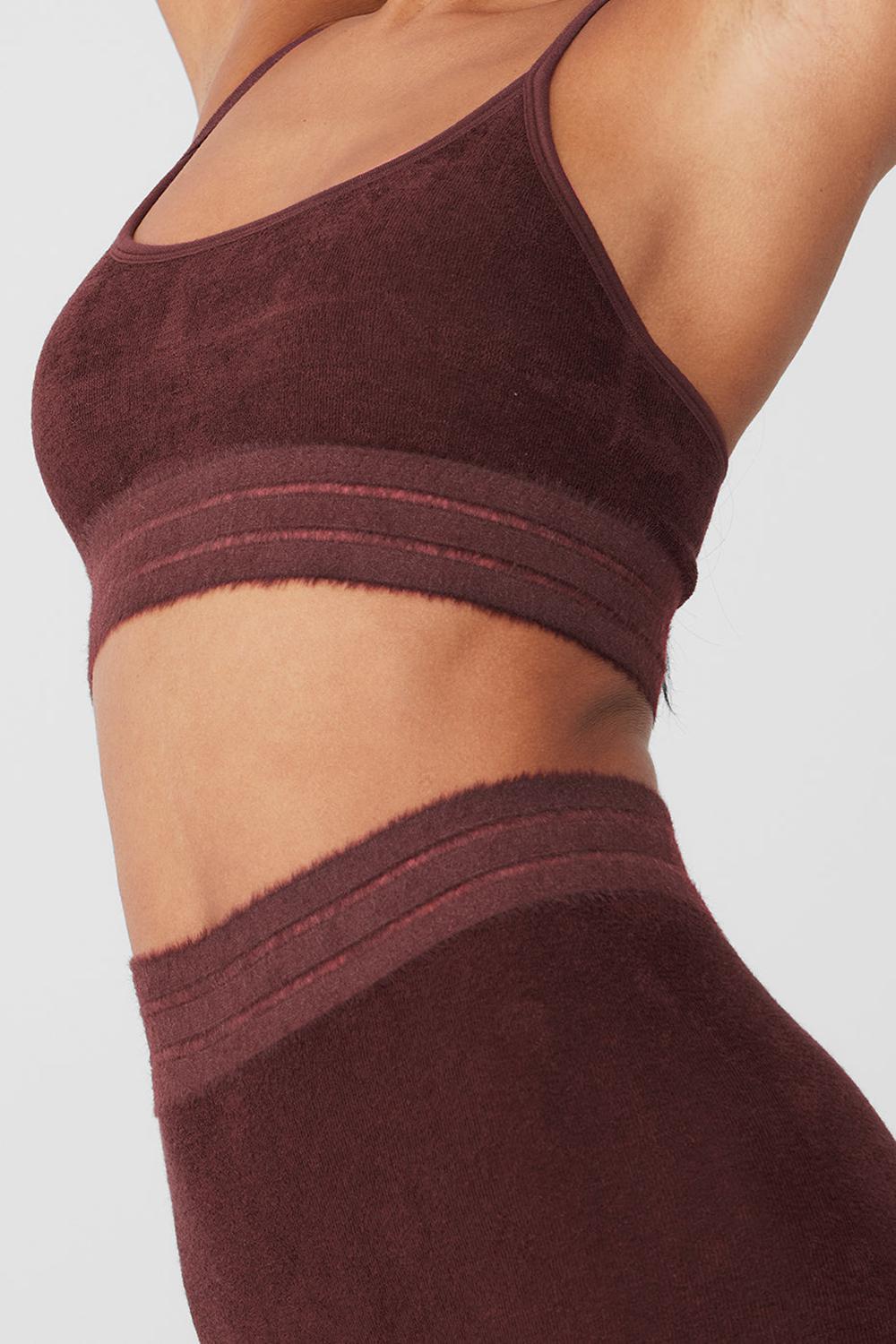 Cherry Cola Women Alo Yoga Seamless Luxe Terry Cuddle Bra | Australia  87459-RXWT