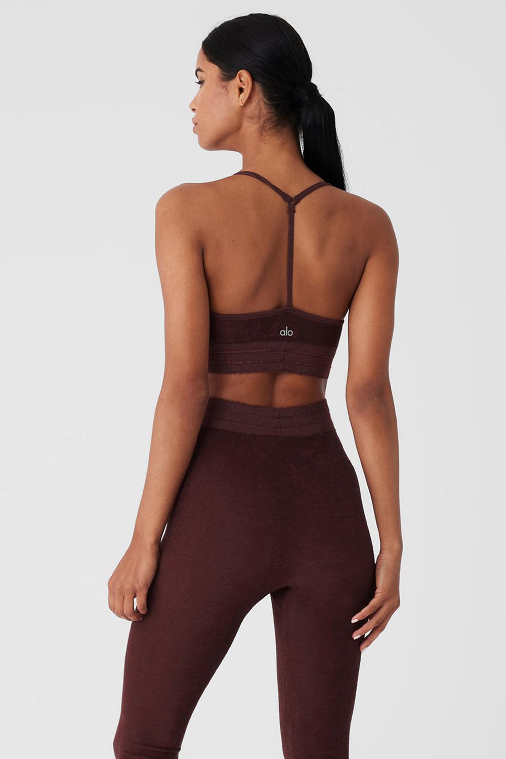 Cherry Cola Women Alo Yoga Seamless Luxe Terry Cuddle Bra | Australia  87459-RXWT