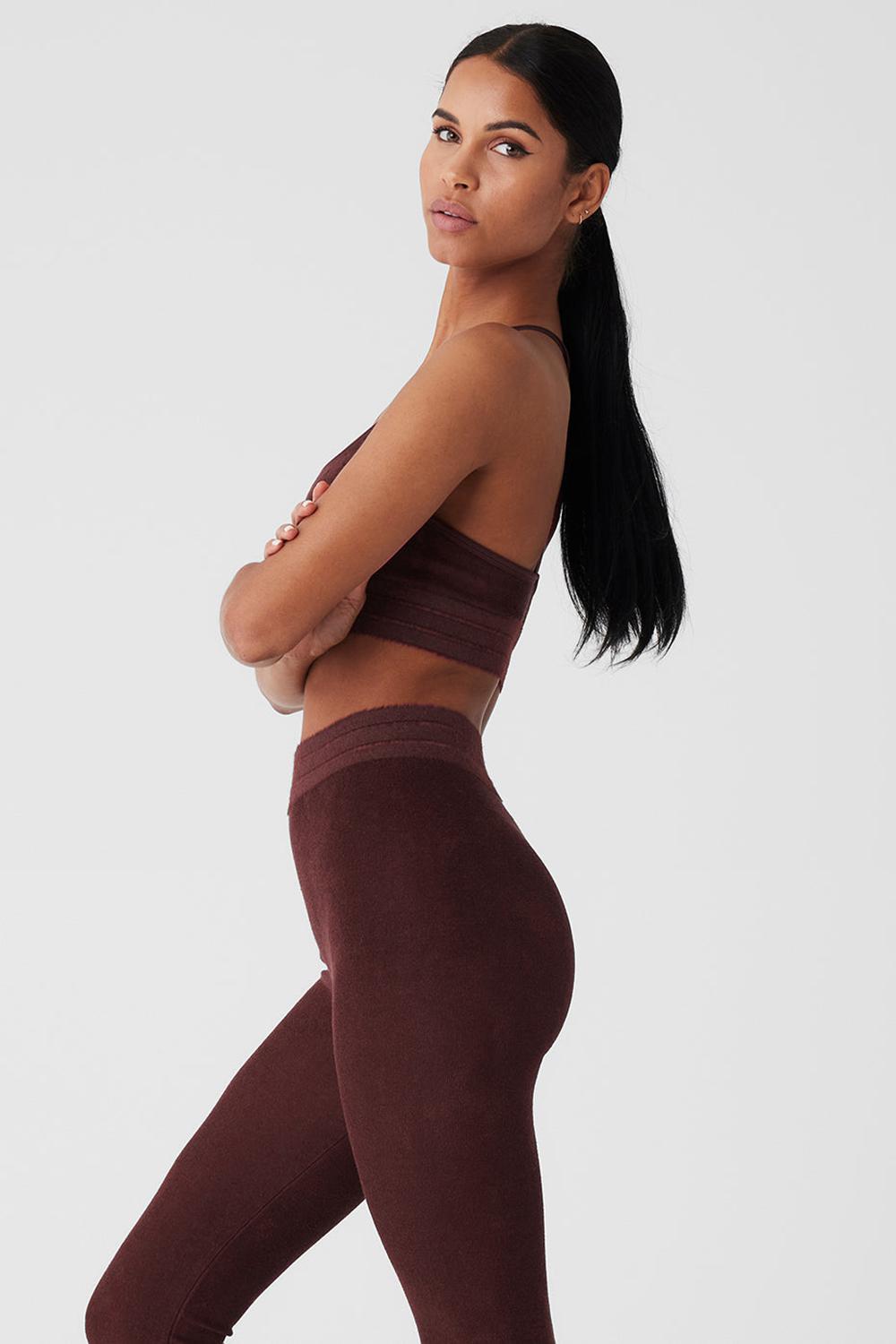 Cherry Cola Women Alo Yoga Seamless Luxe Terry Cuddle Bra | Australia  87459-RXWT