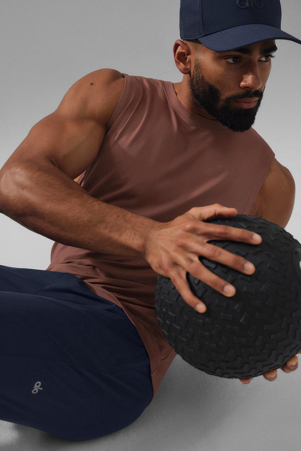 Chestnut Men Alo Yoga Conquer Muscle Tank | Australia  89632-IGPQ
