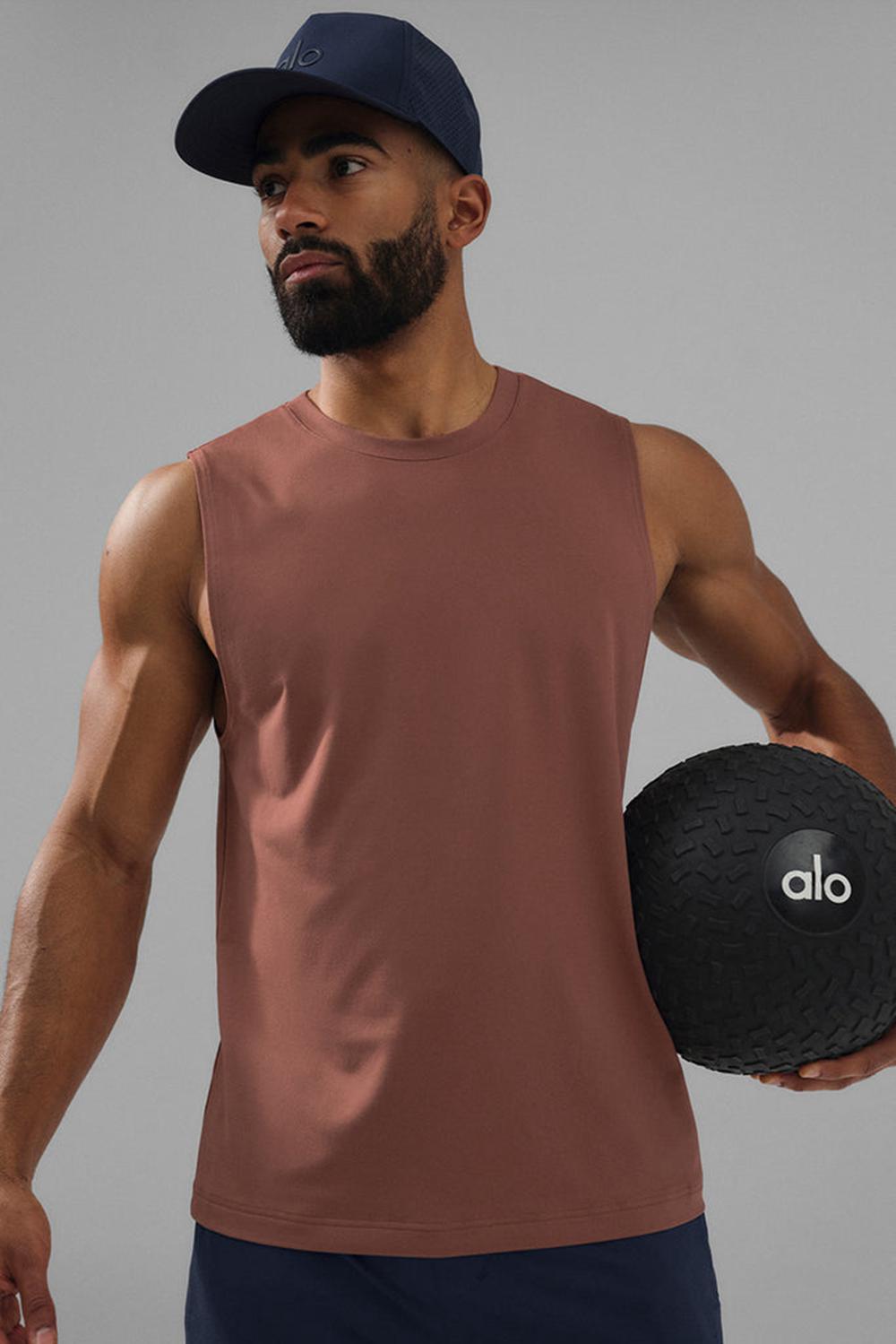 Chestnut Men Alo Yoga Conquer Muscle Tank | Australia  89632-IGPQ