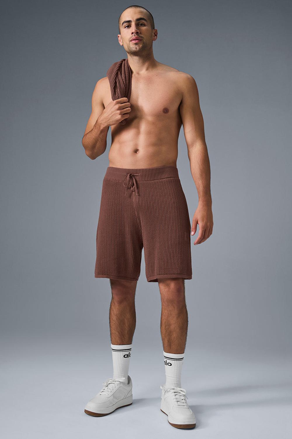 Chestnut Men Alo Yoga Open-Knit Short | Australia  63520-SNMB