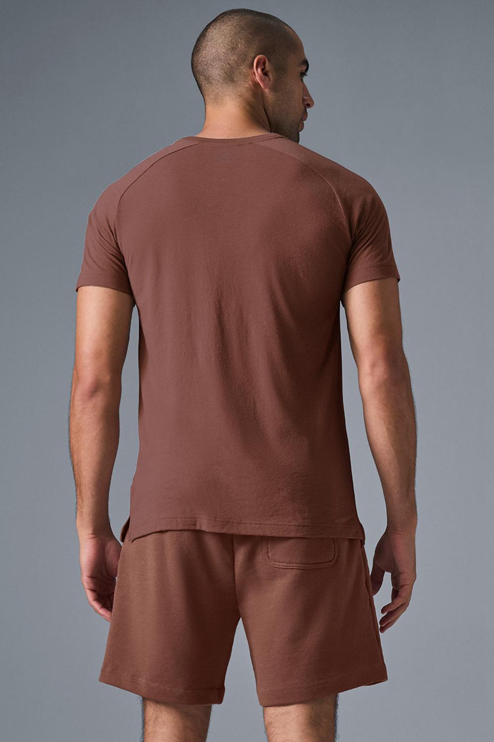 Chestnut Men Alo Yoga Triumph Raglan Tee | Australia  71254-FKUN