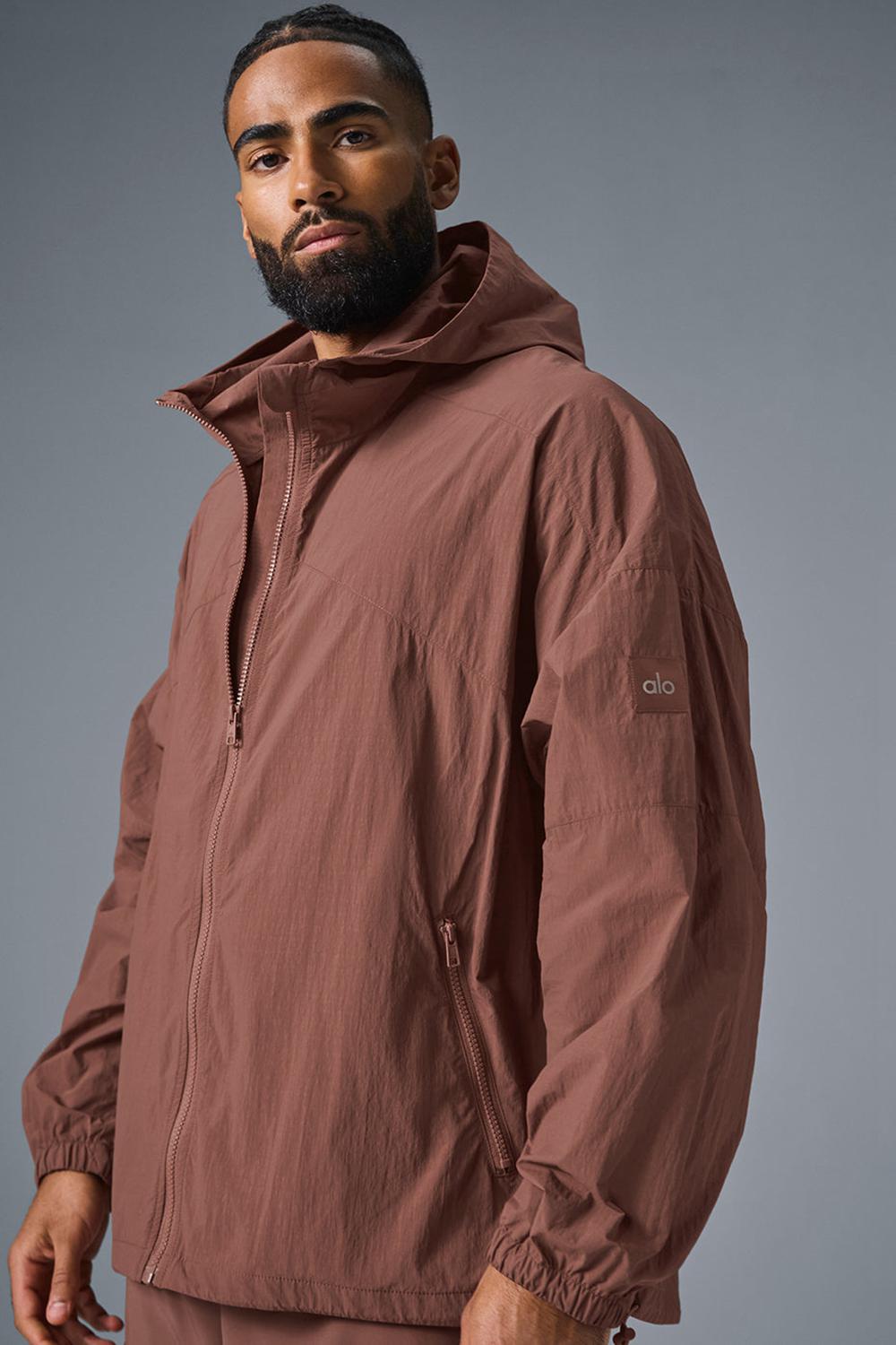 Chestnut Men Alo Yoga Vantage Nylon Ripstop Track Jacket | Australia  81795-DKHY