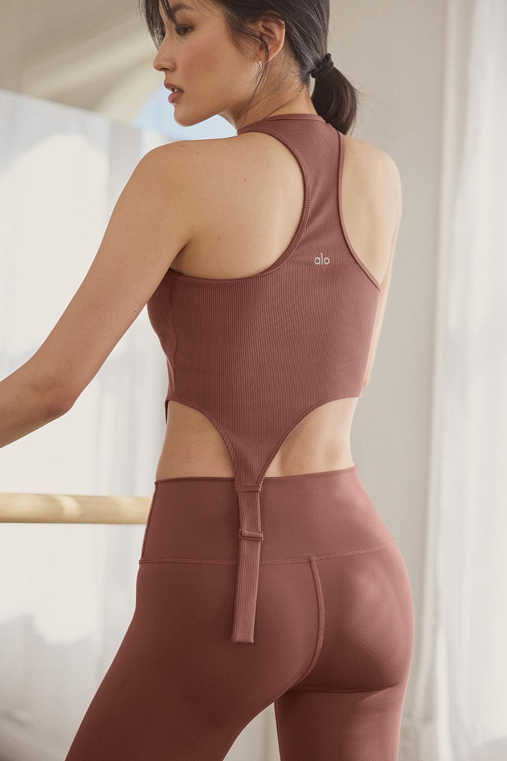 Chestnut Women Alo Yoga Alosoft Ribbed Revelation Tank | Australia  65701-SMZG