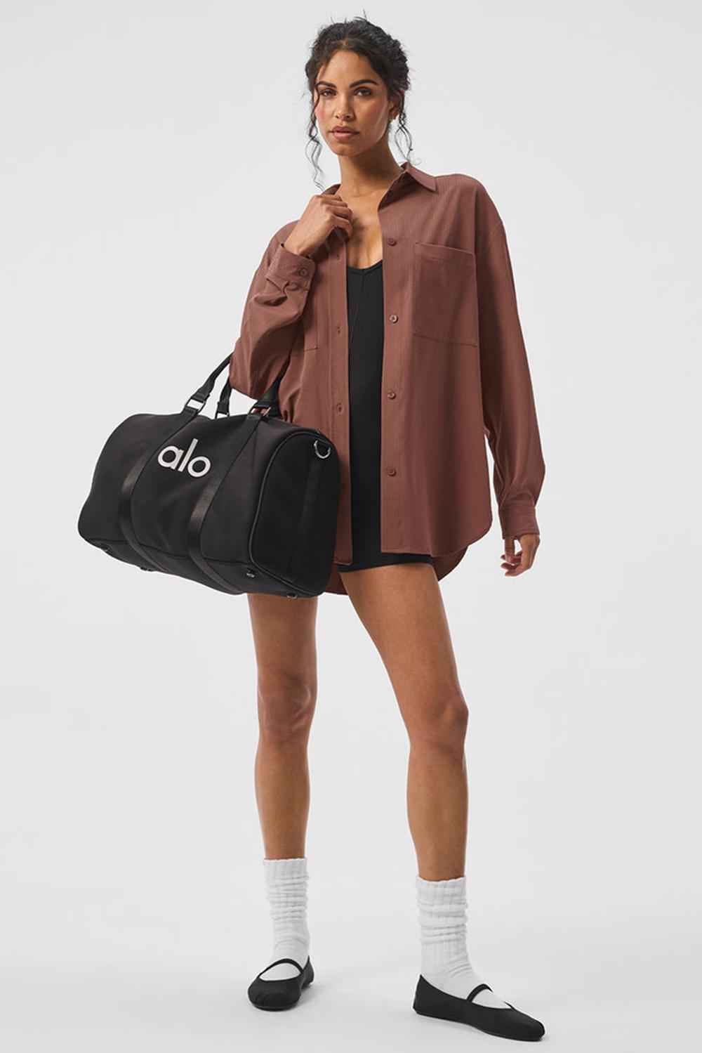 Chestnut Women Alo Yoga Dreamscape Button Down Long Sleeve | Australia  10862-TLDU