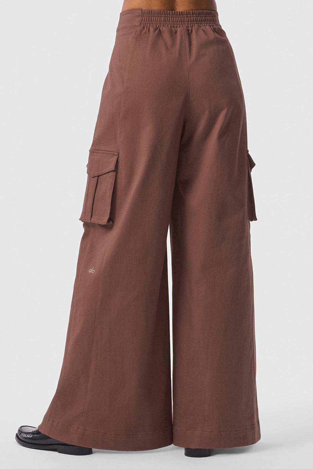 Chestnut Women Alo Yoga Show Off Cargo Wide Leg Pant | Australia  59380-CVMD