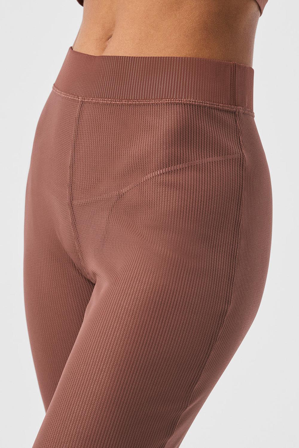 Chestnut Women Alo Yoga Striped Mesh Tropical Nights Flare Pant | Australia  49615-RAUX