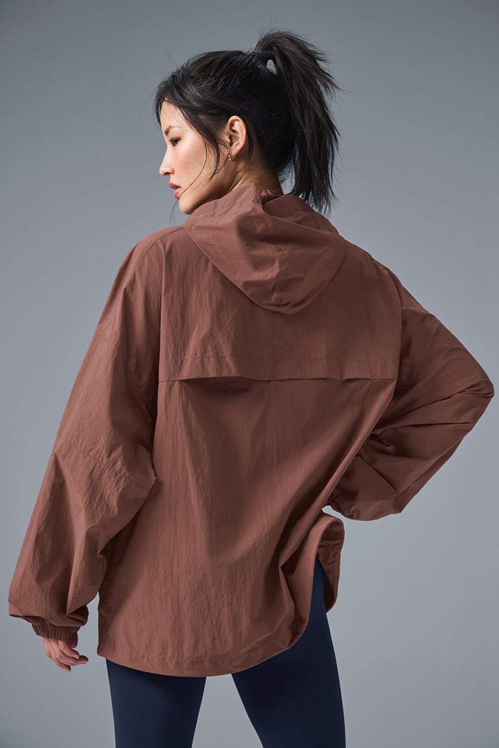 Chestnut Women Alo Yoga Vantage Nylon Ripstop Track Jacket | Australia  46071-PKBU