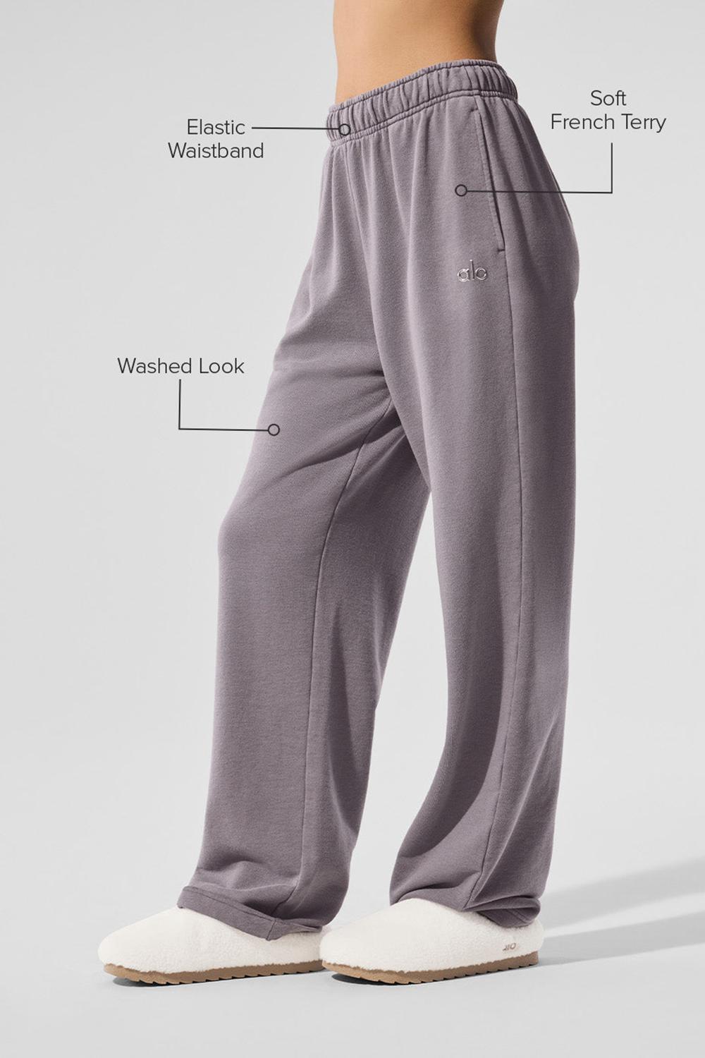 Cool Grey Wash Women Alo Yoga Washed Accolade Straight Leg Sweatpant | Australia  78251-EQFZ