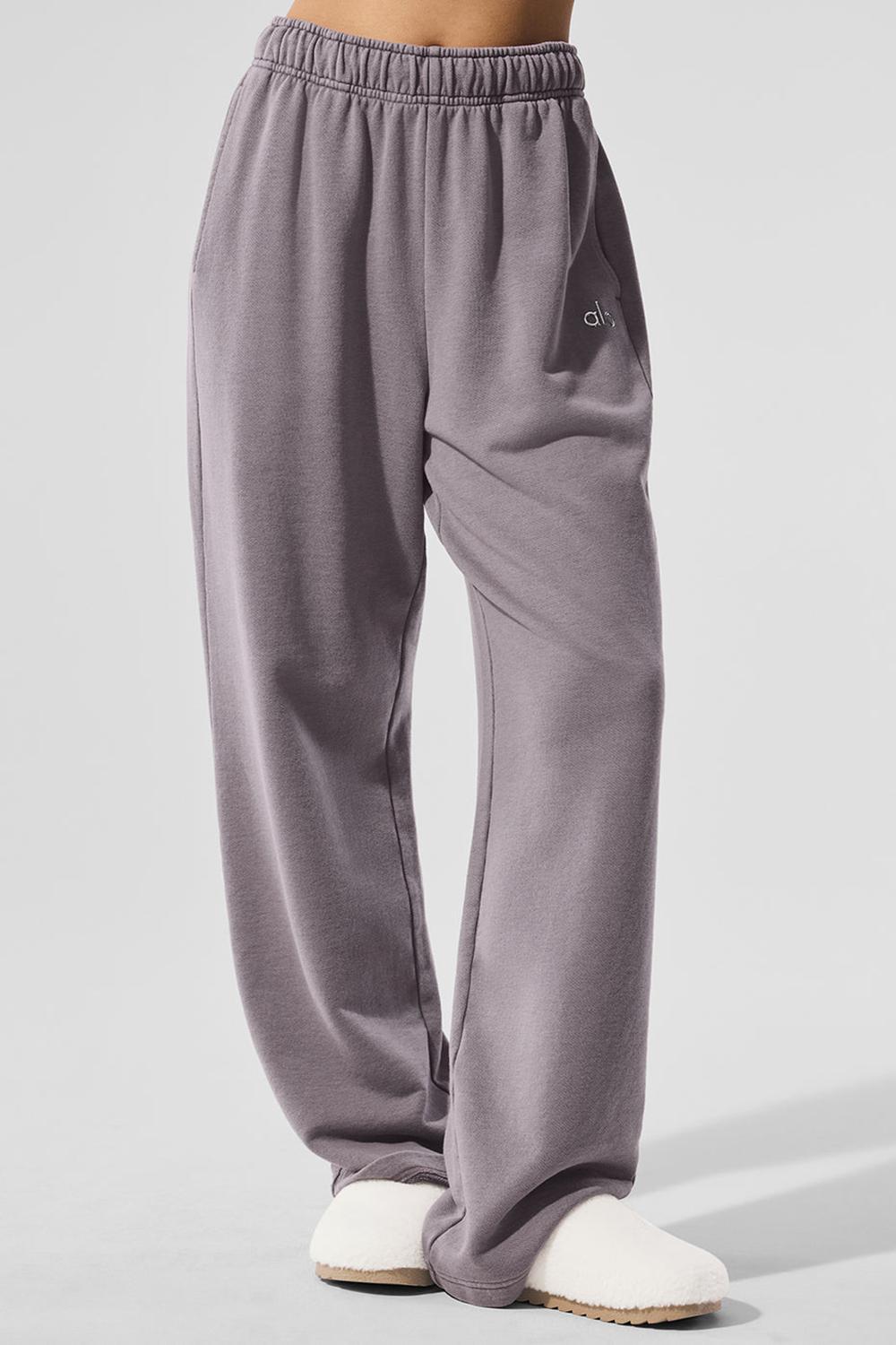 Cool Grey Wash Women Alo Yoga Washed Accolade Straight Leg Sweatpant | Australia  78251-EQFZ