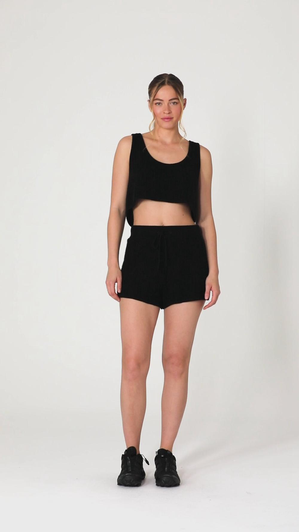 Crystal Blue Women Alo Yoga Cashmere High-Waist Plush Waffle Short | Australia  62019-EAZB