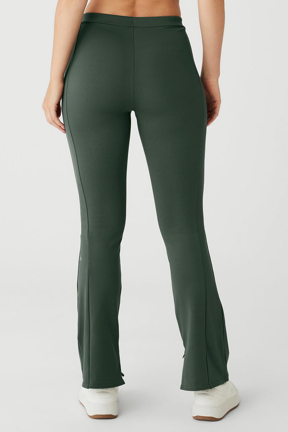Dark Cactus Women Alo Yoga High-Waist 7/8 Zip It Flare Legging | Australia  76185-UEDG