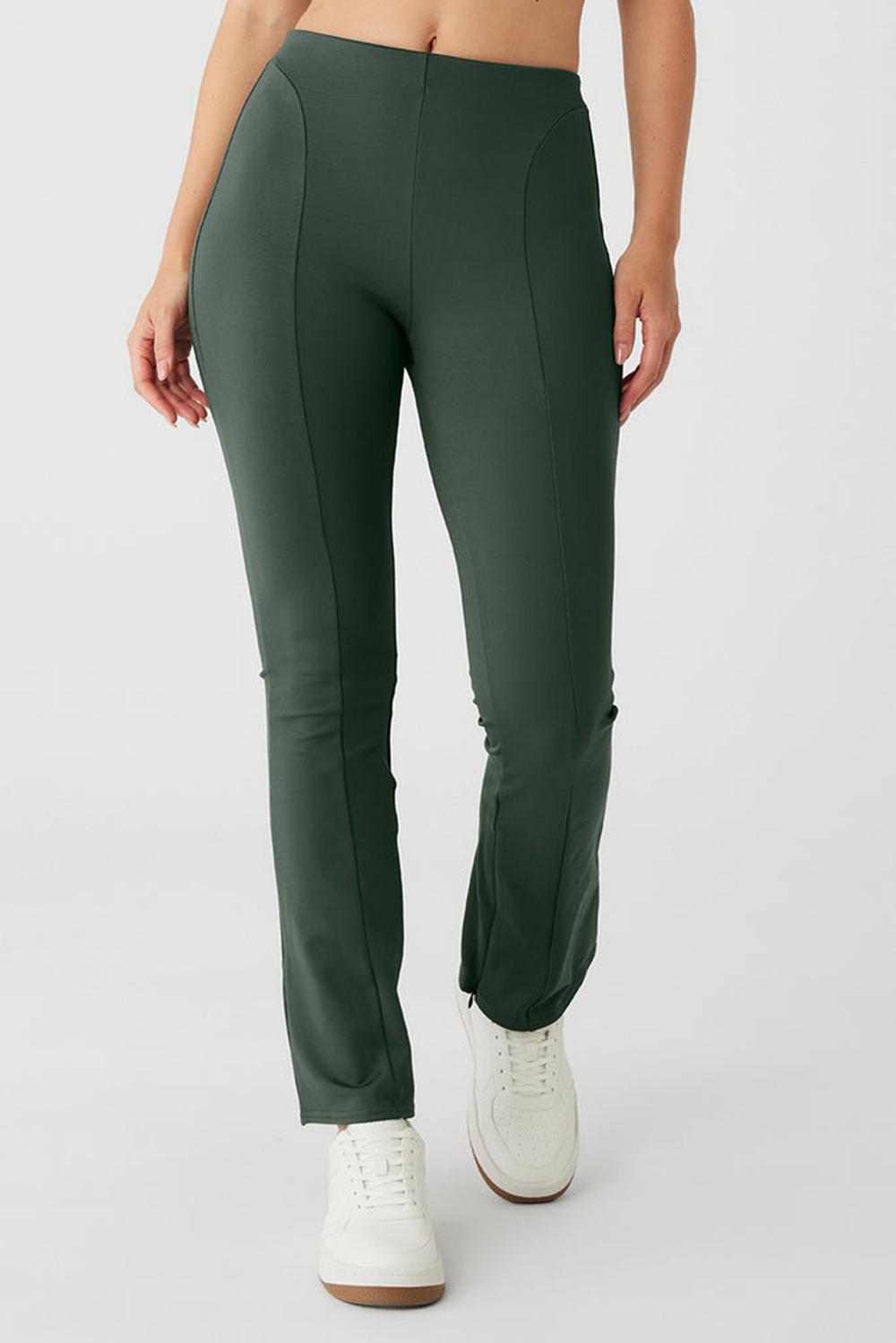 Dark Cactus Women Alo Yoga High-Waist 7/8 Zip It Flare Legging | Australia  76185-UEDG