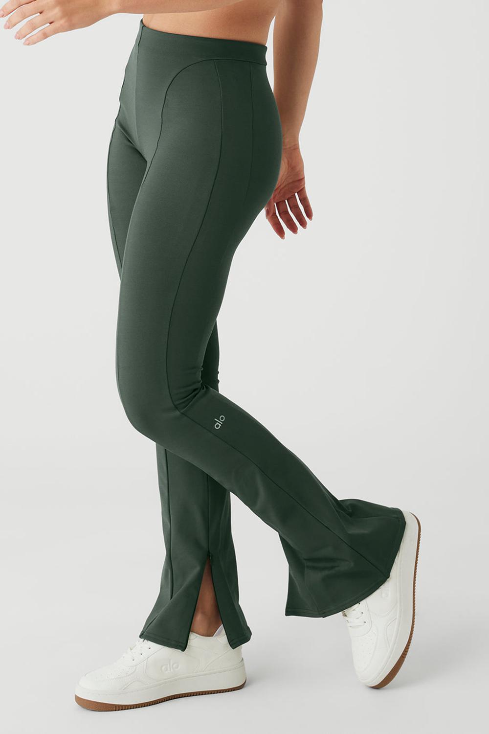 Dark Cactus Women Alo Yoga High-Waist Zip It Flare Legging | Australia  52079-ZUDV