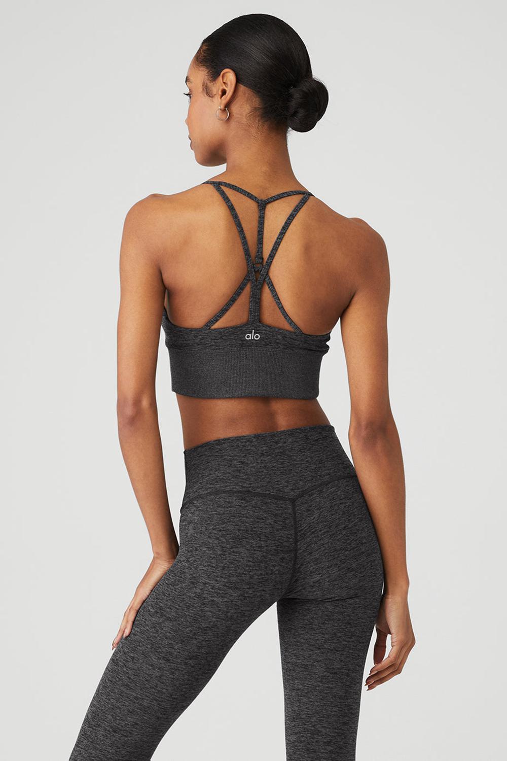Dark Heather Grey Women Alo Yoga Alosoft Lavish Bra | Australia  16547-XYUZ