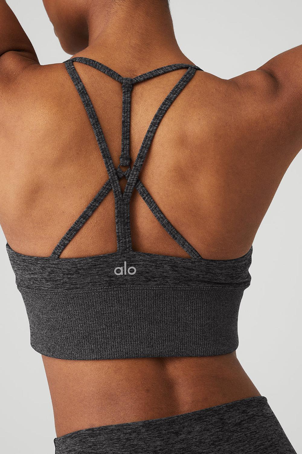Dark Heather Grey Women Alo Yoga Alosoft Lavish Bra | Australia  16547-XYUZ