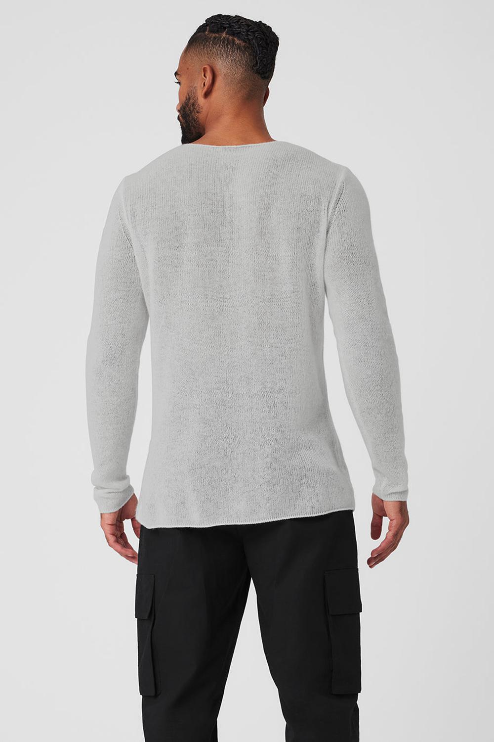 Dove Grey Heather Men Alo Yoga Cashmere Reform Long Sleeve | Australia  70153-ZGDX