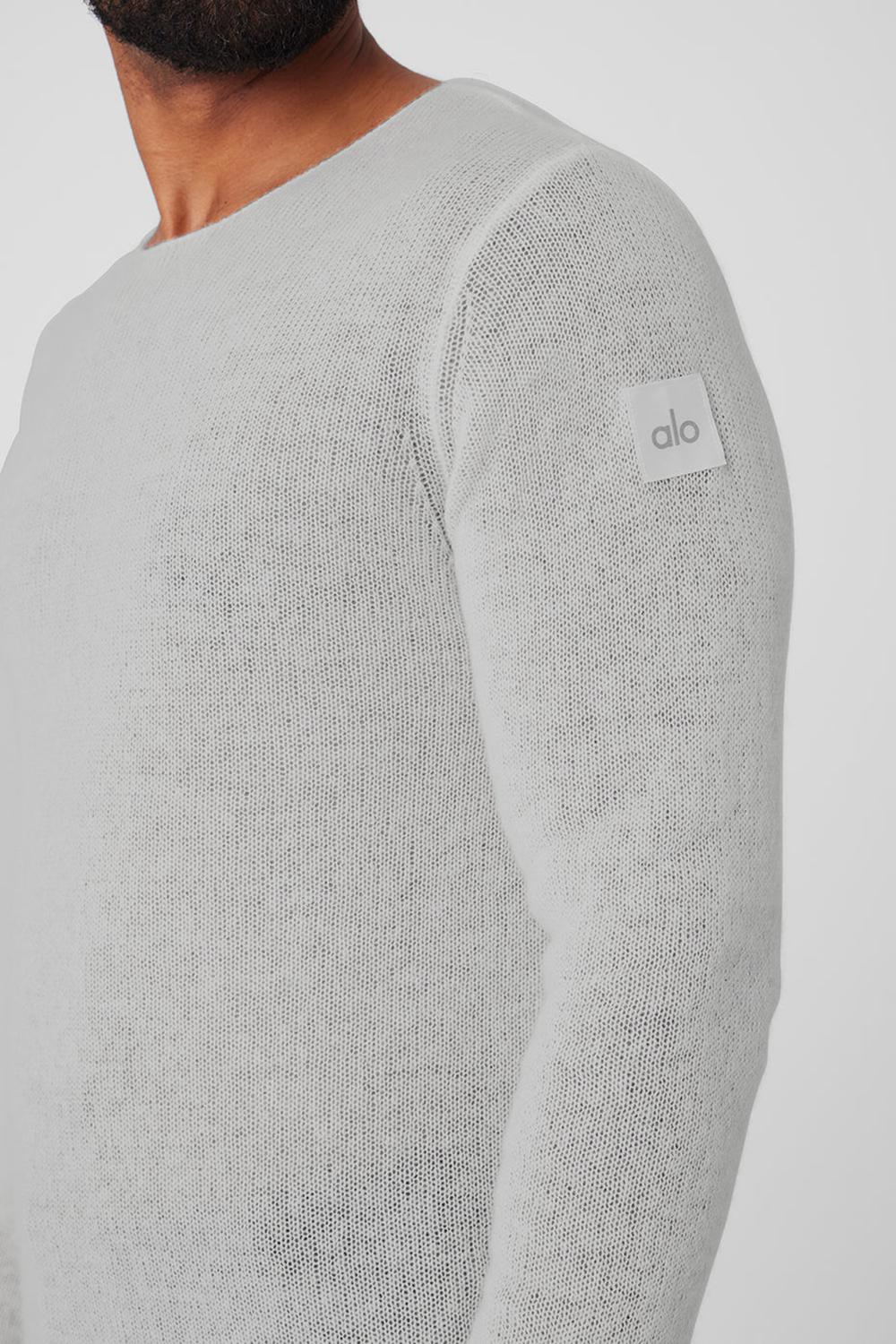 Dove Grey Heather Men Alo Yoga Cashmere Reform Long Sleeve | Australia  70153-ZGDX