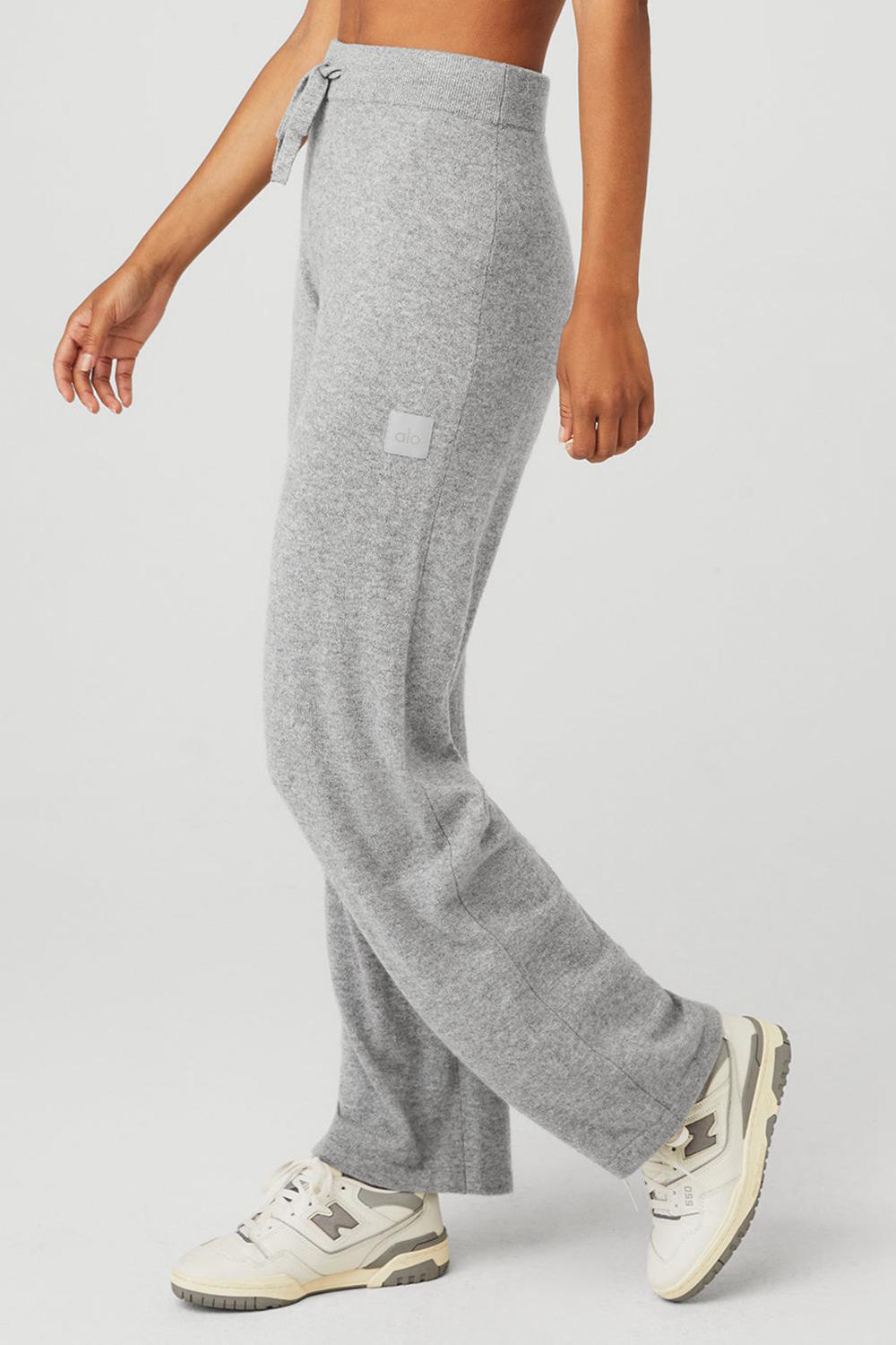 Dove Grey Heather Women Alo Yoga Cashmere High-Waist Jet Set Wide Leg Pant | Australia  58713-ZSQL