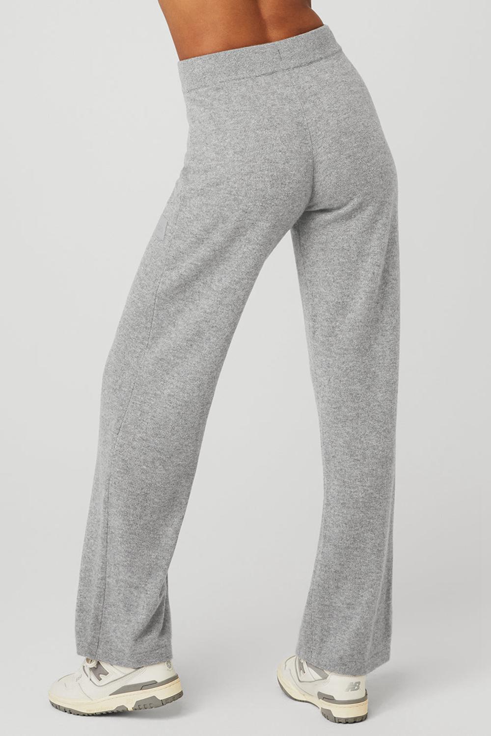 Dove Grey Heather Women Alo Yoga Cashmere High-Waist Jet Set Wide Leg Pant | Australia  58713-ZSQL