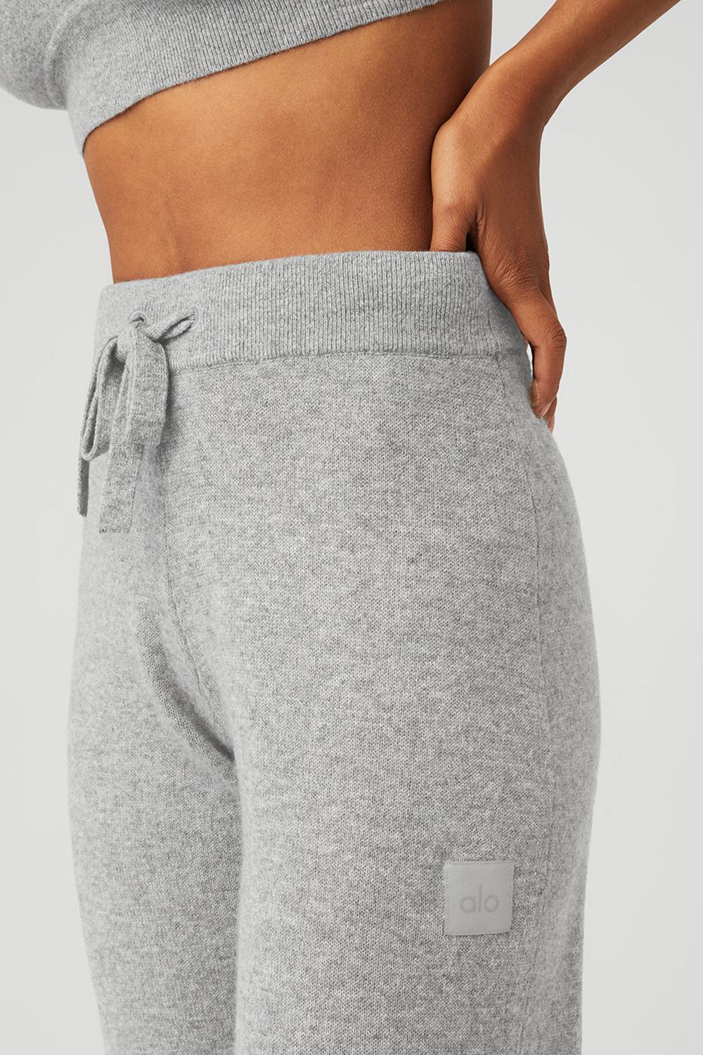 Dove Grey Heather Women Alo Yoga Cashmere High-Waist Jet Set Wide Leg Pant | Australia  58713-ZSQL