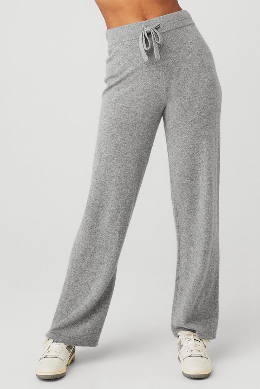 Dove Grey Heather Women Alo Yoga Cashmere High-Waist Jet Set Wide Leg Pant | Australia  58713-ZSQL