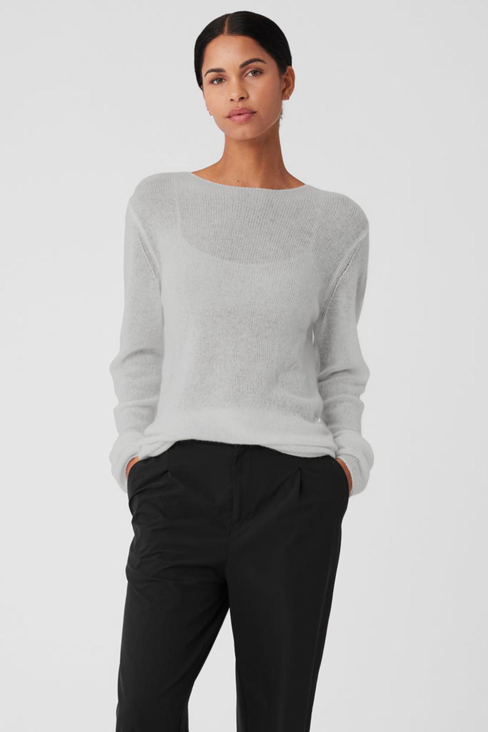 Dove Grey Heather Women Alo Yoga Cashmere Reform Long Sleeve | Australia  97528-AGUH