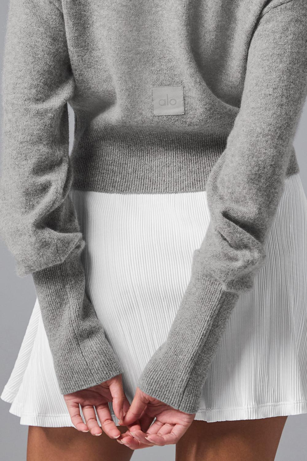 Dove Grey Heather Women Alo Yoga Cashmere Jet Set Cardigan | Australia  14597-POEM