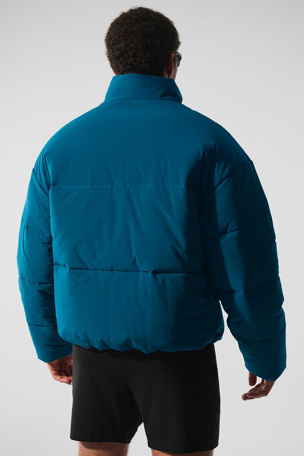Eclipse Blue Men Alo Yoga Stretch Woven Street Puffer Jacket | Australia  23419-CPIV