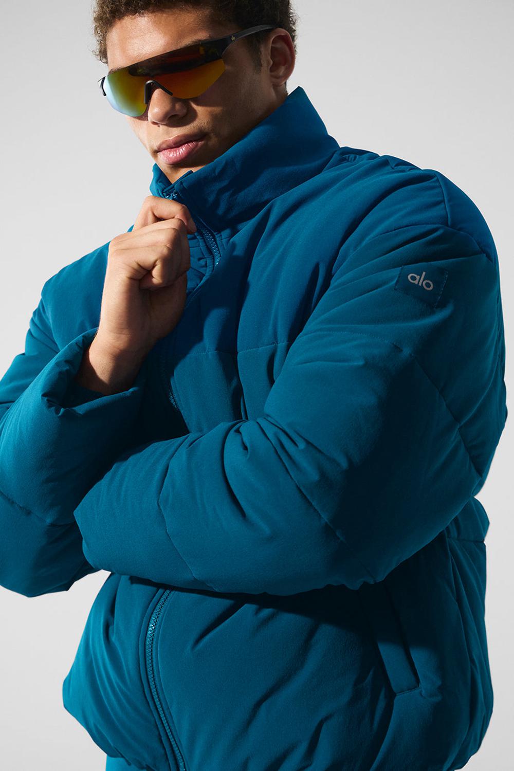 Eclipse Blue Men Alo Yoga Stretch Woven Street Puffer Jacket | Australia  23419-CPIV