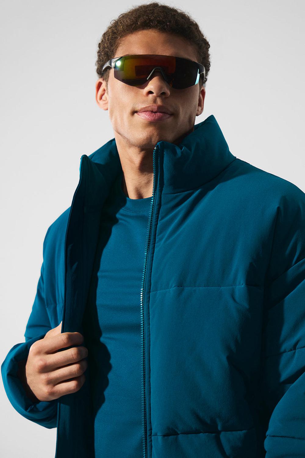 Eclipse Blue Men Alo Yoga Stretch Woven Street Puffer Jacket | Australia  23419-CPIV