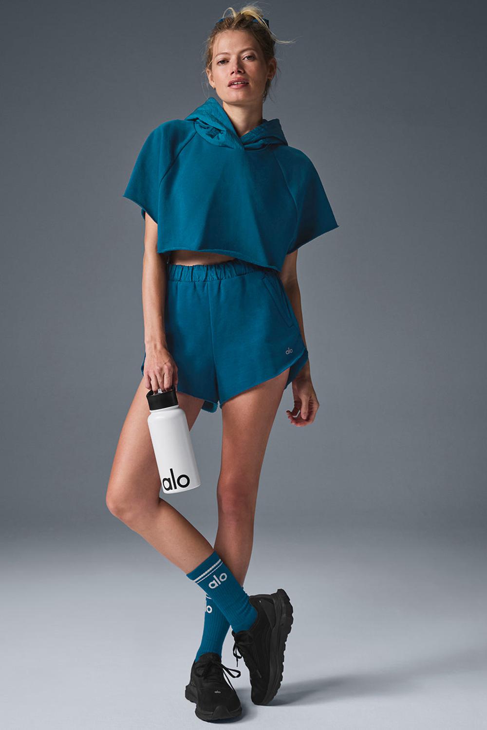 Eclipse Blue Women Alo Yoga In The Air Dolphin Short | Australia  34806-JAIV