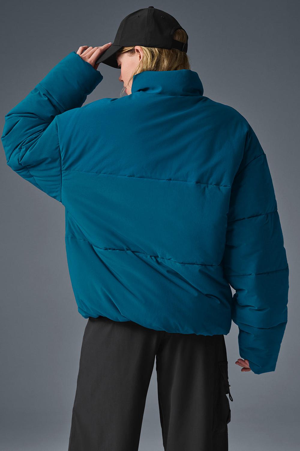 Eclipse Blue Women Alo Yoga Stretch Woven Street Puffer Jacket | Australia  45368-LXOS