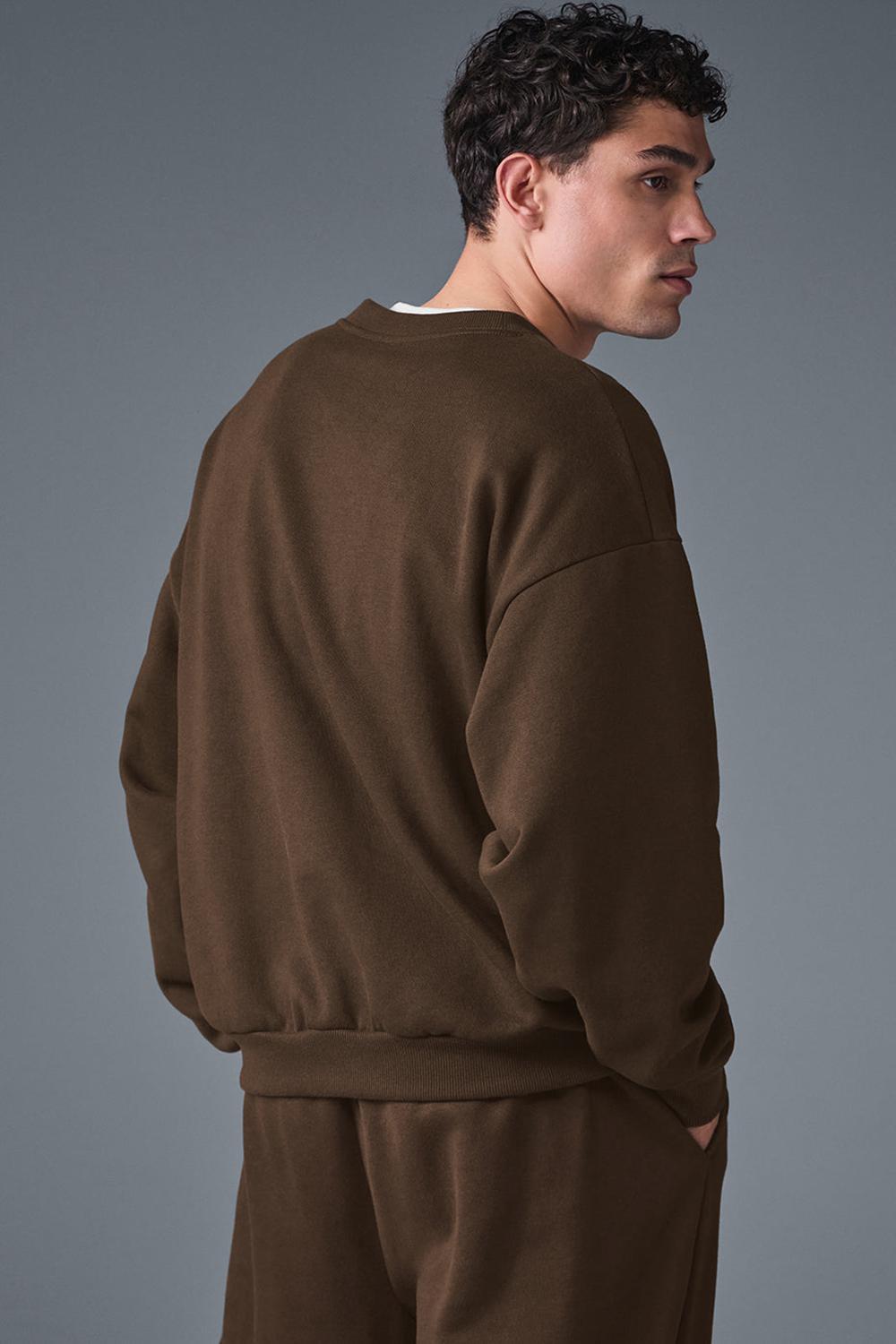 Espresso Men Alo Yoga Accolade Crew Neck Pullover | Australia  14863-FROL