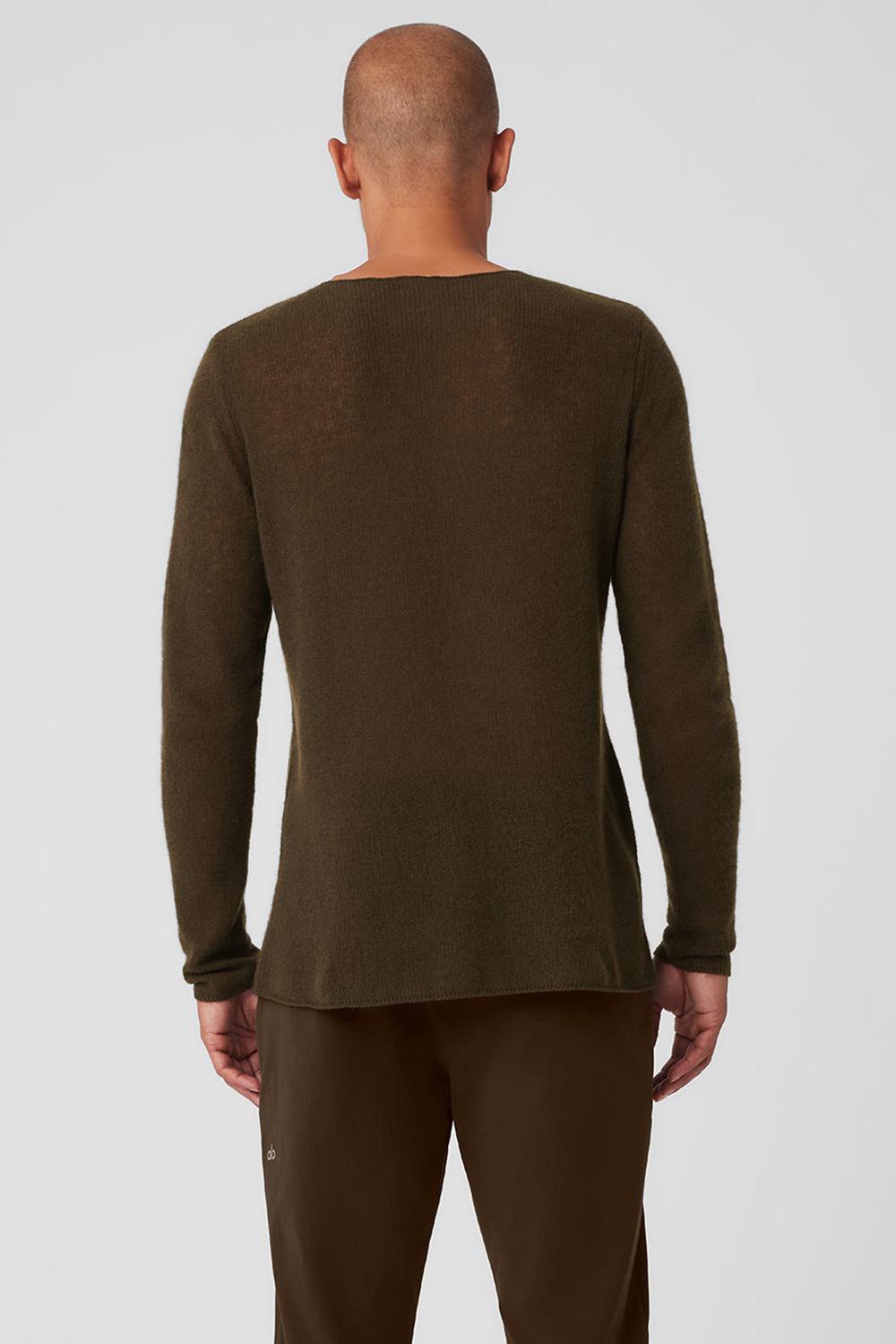 Espresso Men Alo Yoga Cashmere Reform Long Sleeve | Australia  18673-KFSB