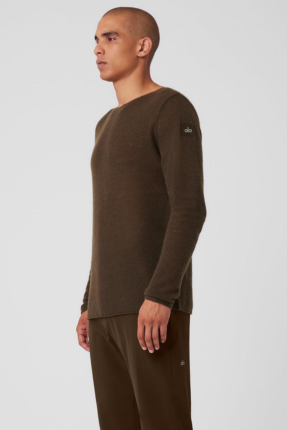 Espresso Men Alo Yoga Cashmere Reform Long Sleeve | Australia  18673-KFSB