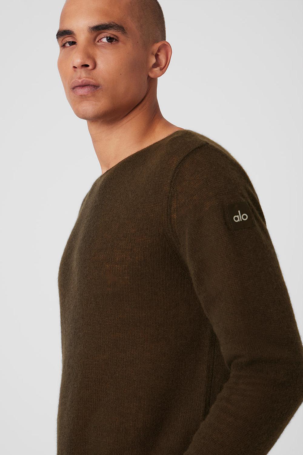 Espresso Men Alo Yoga Cashmere Reform Long Sleeve | Australia  18673-KFSB