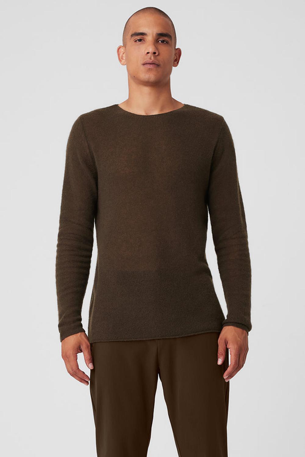 Espresso Men Alo Yoga Cashmere Reform Long Sleeve | Australia  18673-KFSB
