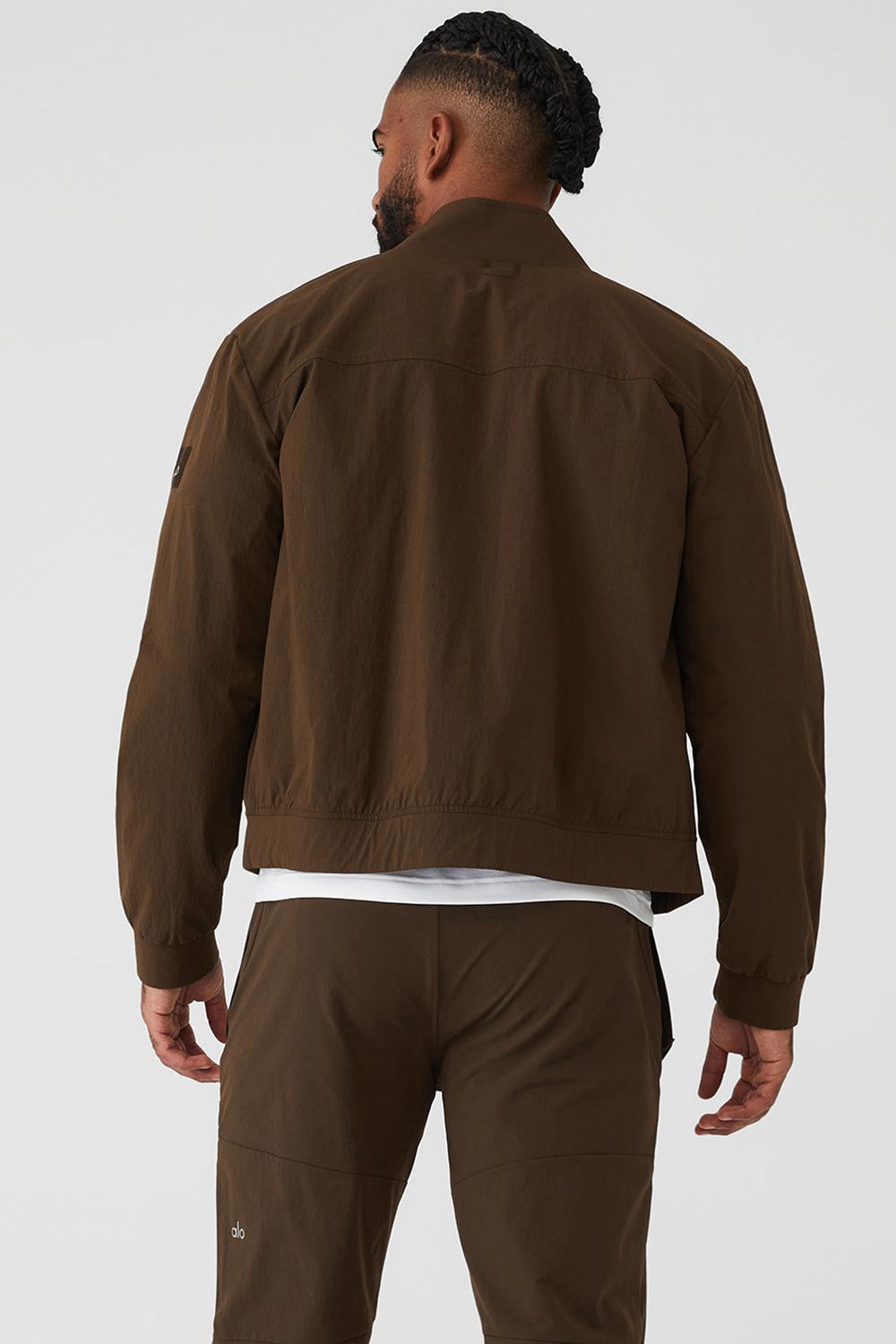 Espresso Men Alo Yoga Co-Op Bomber Bomber Jacket | Australia  06954-FCER