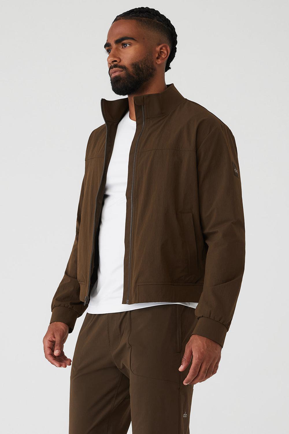 Espresso Men Alo Yoga Co-Op Bomber Bomber Jacket | Australia  06954-FCER