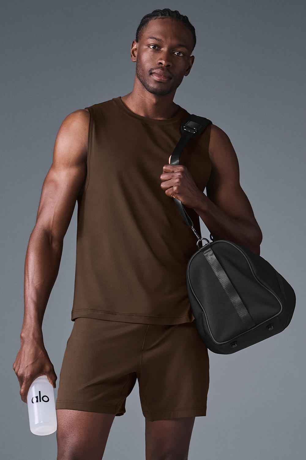 Espresso Men Alo Yoga Conquer Muscle Tank | Australia  59648-DRGM