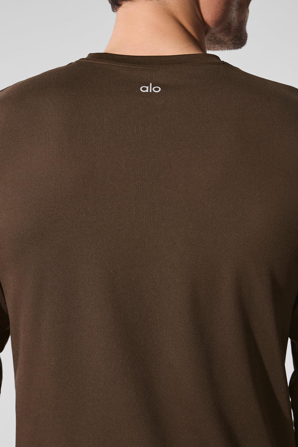 Espresso Men Alo Yoga Conquer Reform Crewneck Long Sleeve | Australia  08349-KLRO