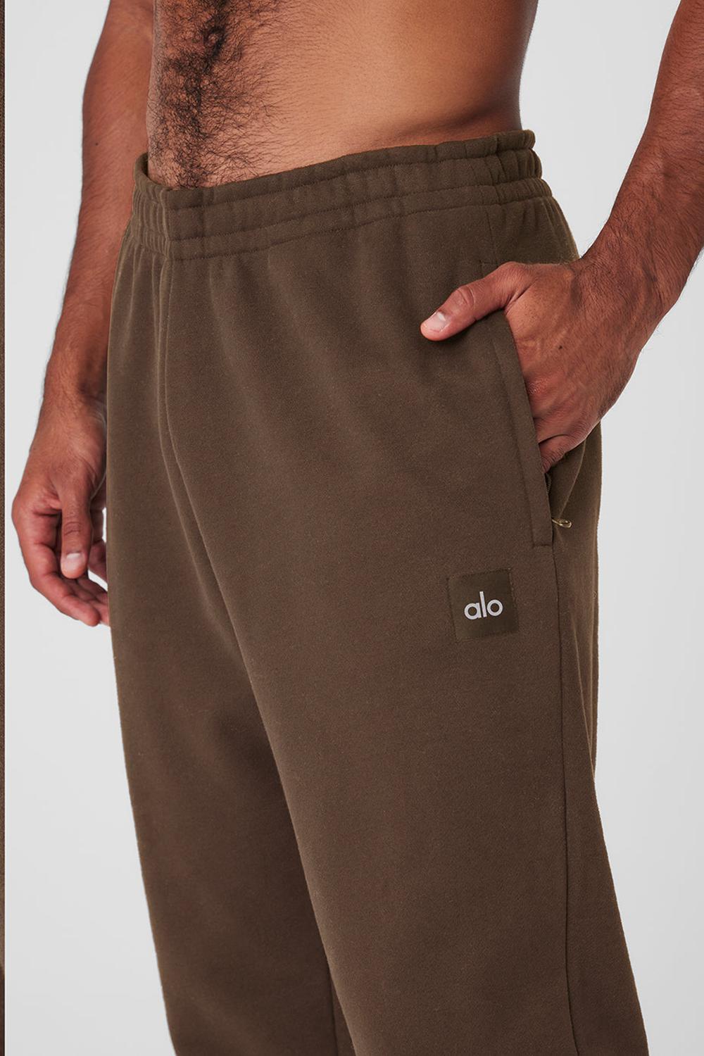 Espresso Men Alo Yoga Cuffed Renown Heavy Weight Sweatpant | Australia  13658-AROC