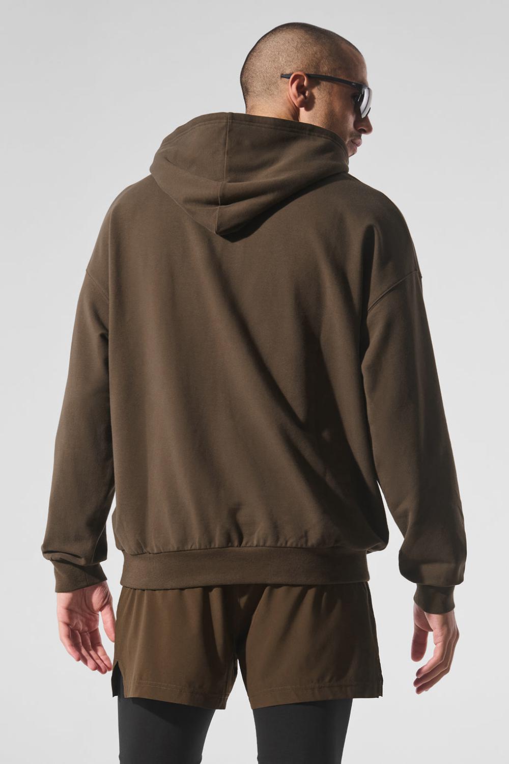 Espresso Men Alo Yoga Double Take Hoodie | Australia  28063-RHBC