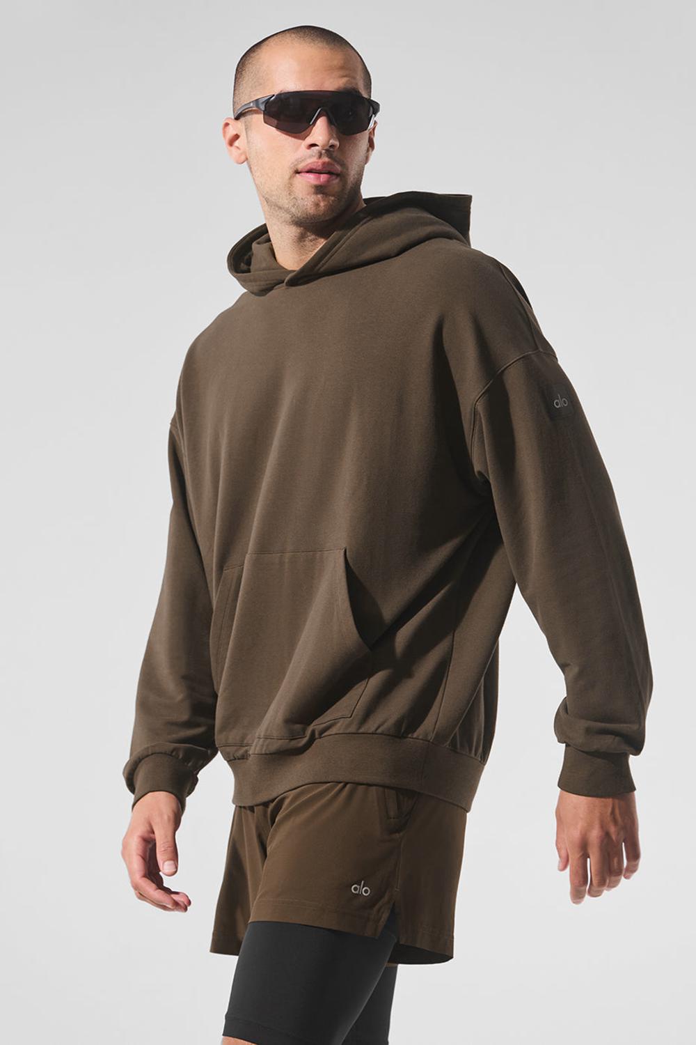 Espresso Men Alo Yoga Double Take Hoodie | Australia  28063-RHBC